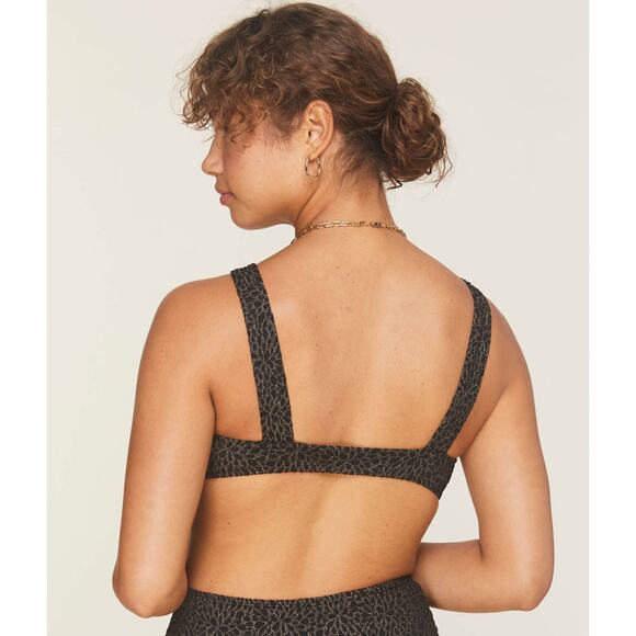 Andie Swim x Demi Moore The Monaco Bikini Top in Black and Gold NWT - Picture 5 of 5